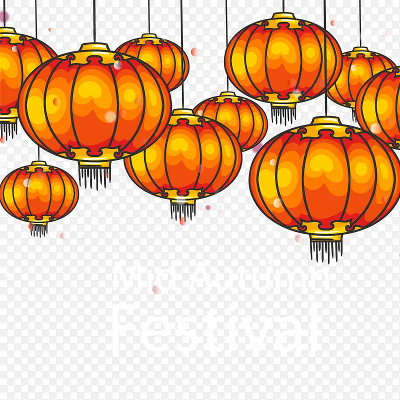 矢量红色灯笼背景中秋节