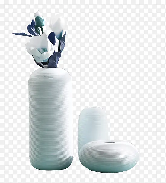 蓝色清新花瓶装饰图案