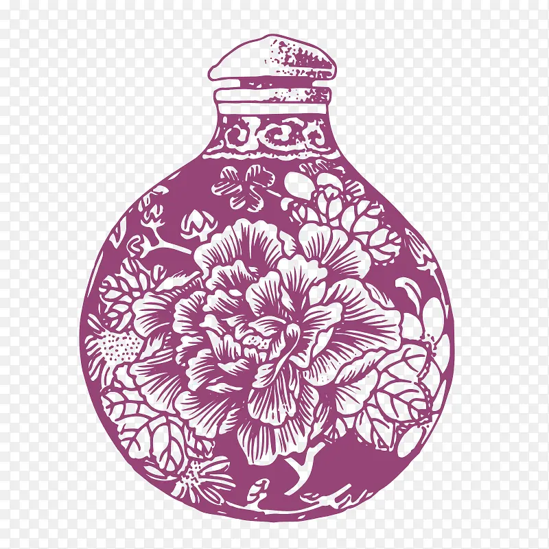 经典花瓶民族传统装饰图案纹路画