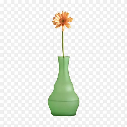 绿色花瓶插花