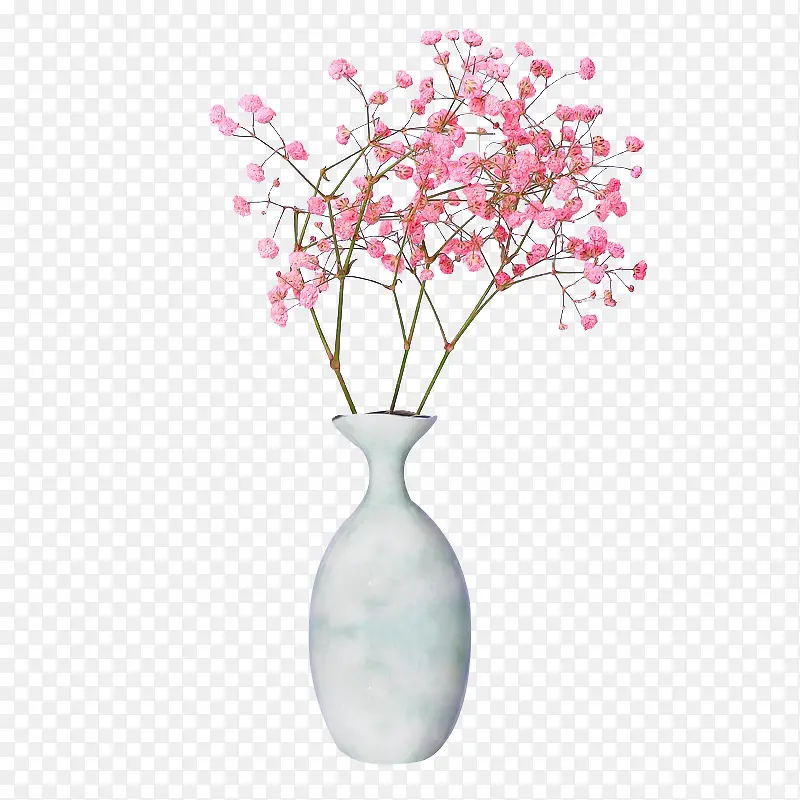 花瓶粉色花装饰
