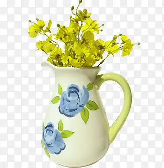 黄色花朵设计花瓶装饰