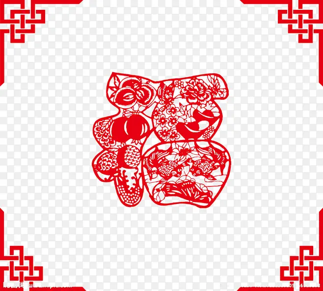 福字剪纸福字边框福字PNG图片素材下载_图片编号10105914-PNG素材网