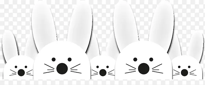白色兔子贴纸背景矢量素材