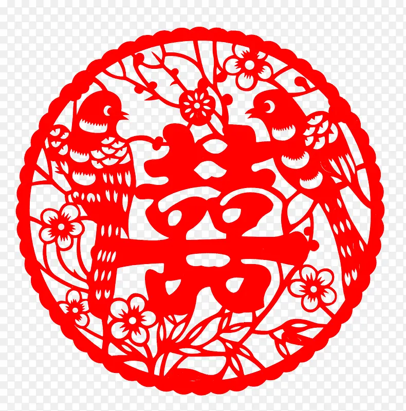 喜字窗花剪纸装饰PNG图片素材下载_图片编号10106122-PNG素材网
