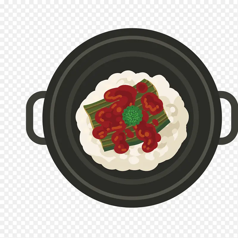 黑色餐盘美味食物矢量图