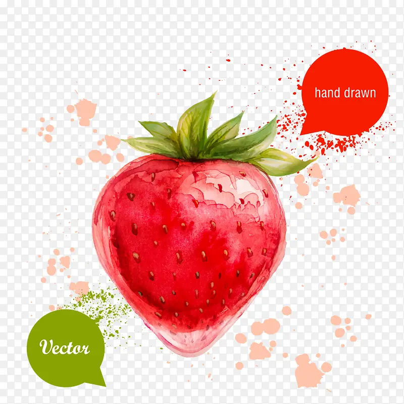 手绘红色草莓