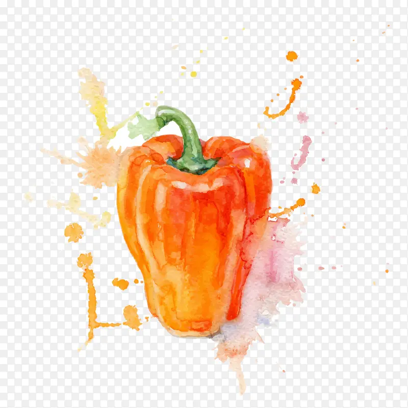 手绘水彩蔬菜辣椒