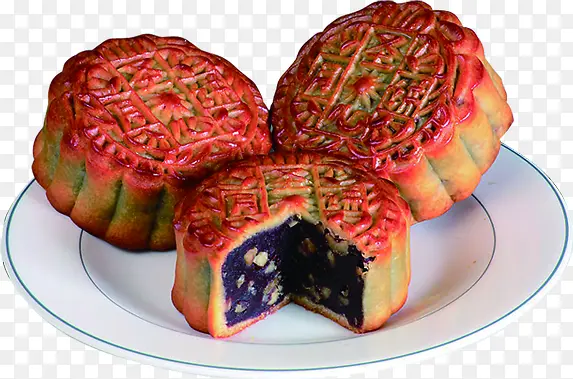 中秋传统美食红色月饼