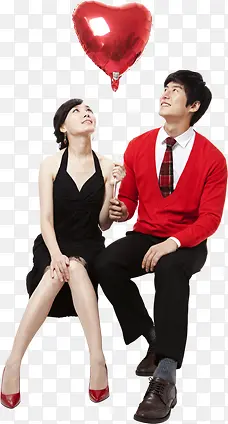 创意合成情人节七夕节约会的情侣