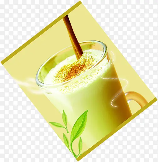 清新黄色奶茶插图