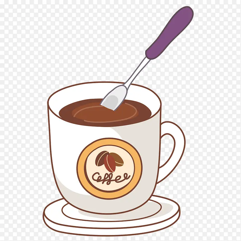 卡通咖啡奶茶