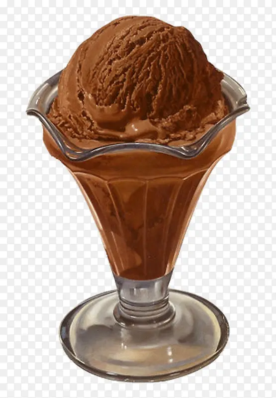 棕色巧克力冰淇淋