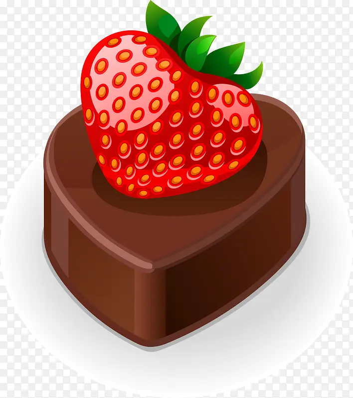 手绘草莓巧克力心形蛋糕