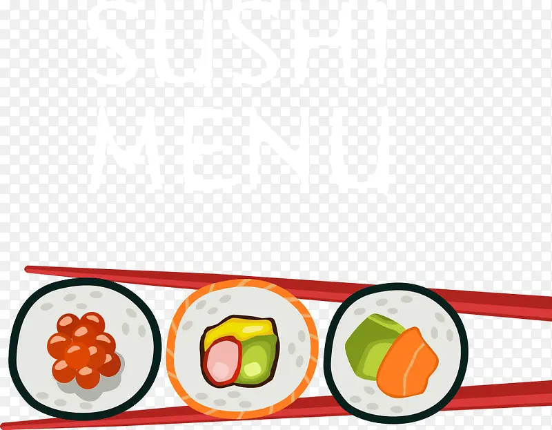 矢量寿司食物