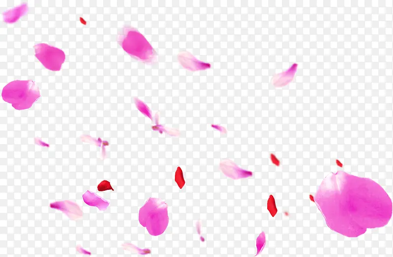 粉色卡通漂浮花瓣装饰