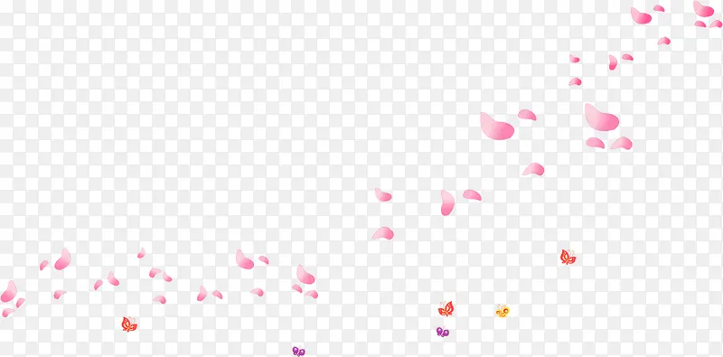 手绘粉色漂浮花瓣装饰