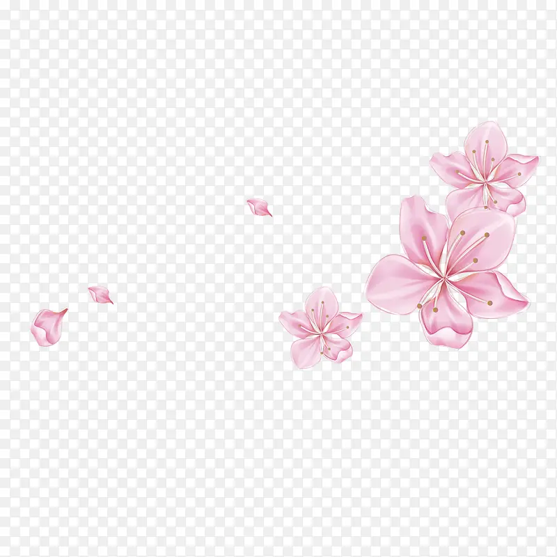 手绘粉色小花花瓣