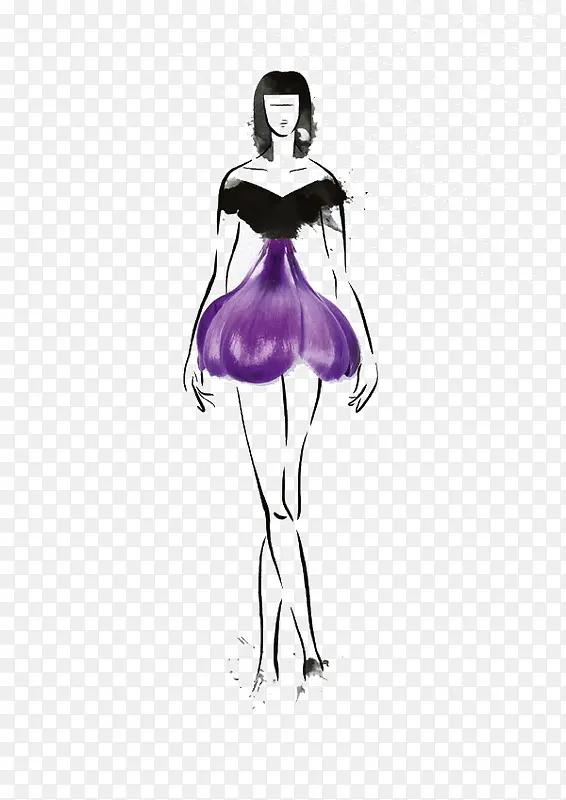 紫色时尚创意服装设计