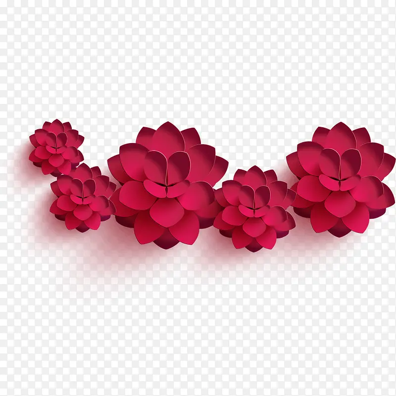 立体红色花朵