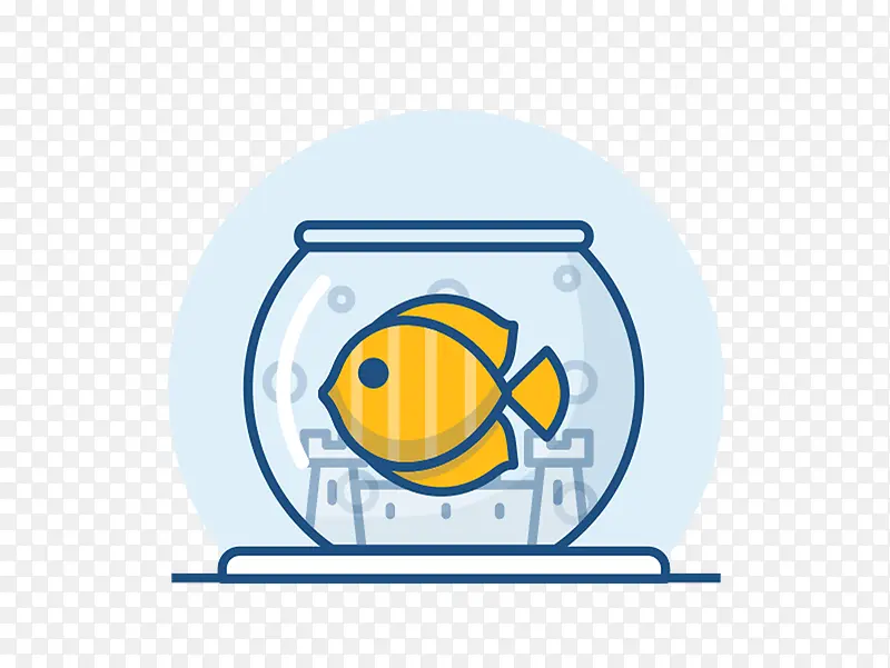 卡通金鱼鱼缸素材