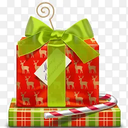 圣诞节礼物图标红色礼物盒子