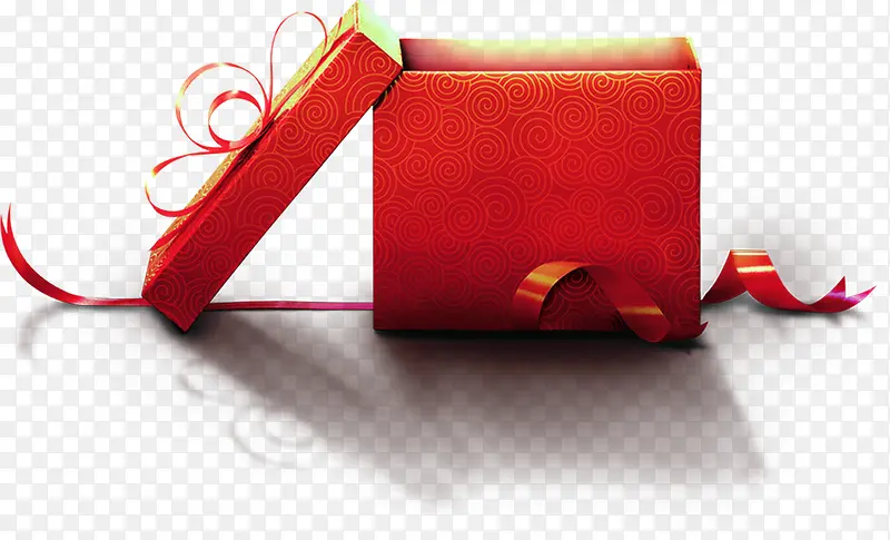 红色打开礼物礼盒