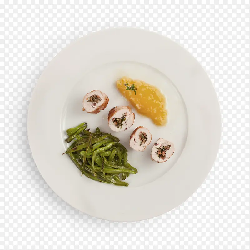 白色简约盘子美食装饰图案