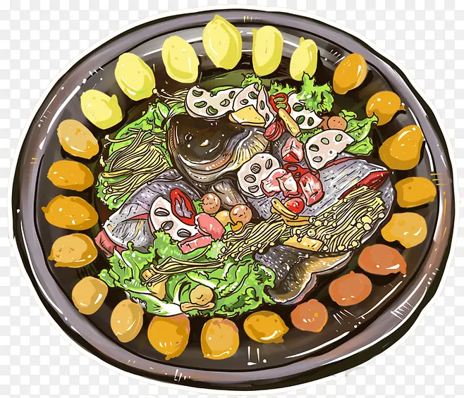手绘美食