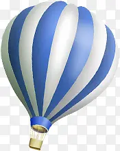 蓝色条纹热气球装饰设计