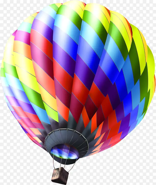 彩色条纹手绘热气球