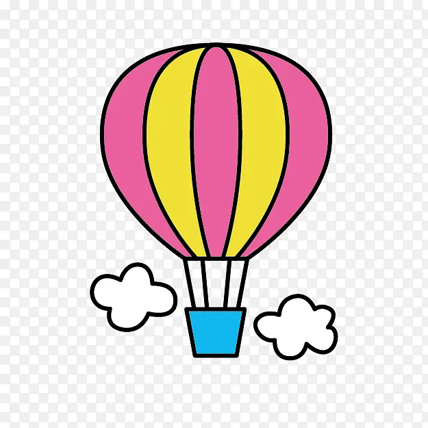 卡通彩色热气球