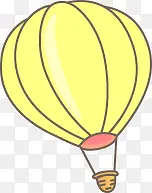 黄色热气球效果卡通
