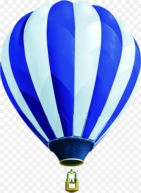 蓝色条纹设计热气球卡通