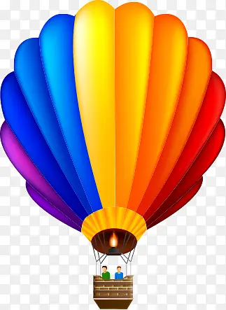 手绘彩色扇贝热气球