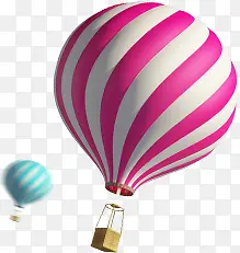 彩色飘荡条纹热气球