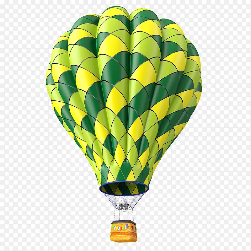 绿色清新可爱热气球