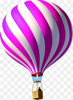 紫色条纹设计热气球