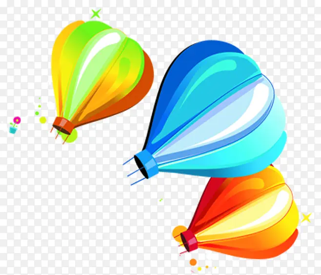 彩色的渐变的热气球