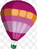 扁平手绘矢量空中的热气球