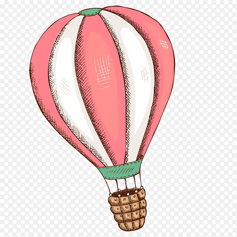 手绘动漫漂浮卡通热气球
