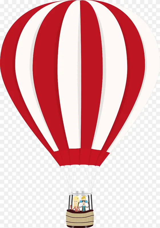 红色白色热气球