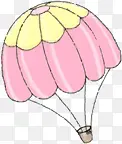 手绘粉色可爱热气球