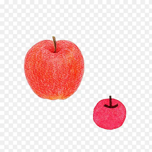 小清新简约彩铅红色苹果