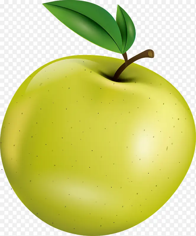 手绘绿色苹果水果