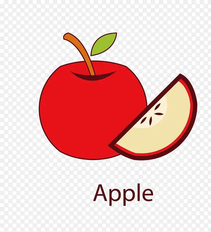 矢量红色卡通水果苹果