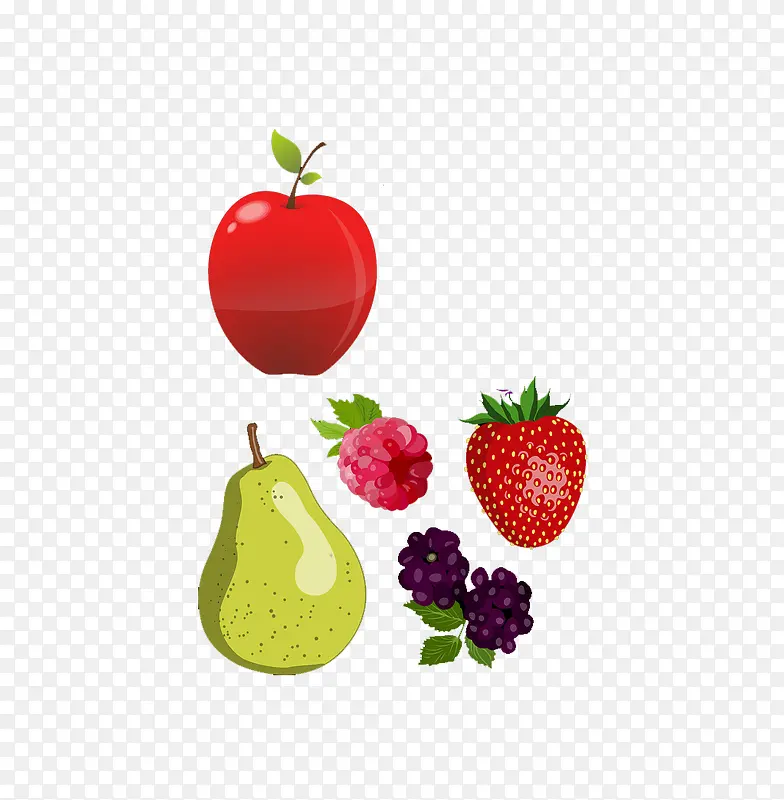 卡通水果维生素补充营养苹果梨子