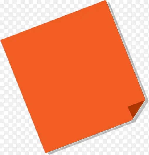 橙色方形折纸带折角