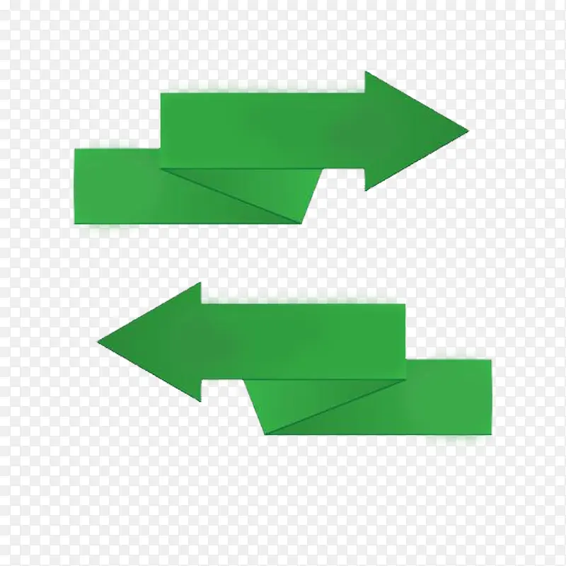 绿色折纸形PPT装饰箭头图案