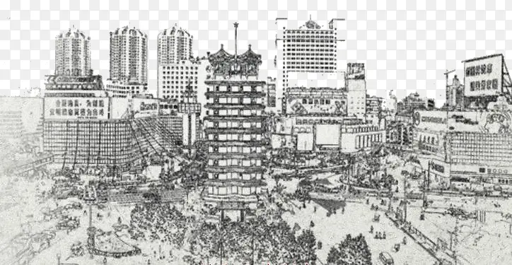 水墨建筑PNG图片素材下载_图片编号10158923-PNG素材网
